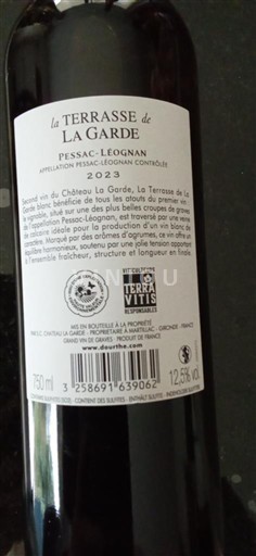 Bordeaux Pessac-Léognan Château La Garde La Terrasse de La Garde 2023