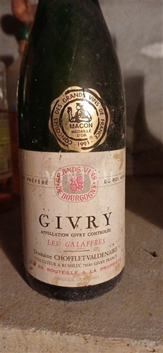Bourgondië Givry Domaine Chofflet-Valdenaire Les Galafres 1991
