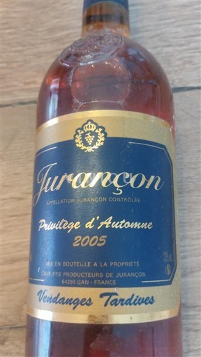 Lounais-Ranska Jurançon Les Producteurs de Jurançon Privilège d'Automne 2005