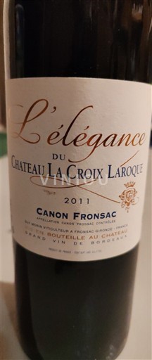 Bordeaux Canon-Fronsac Château La Croix Laroque L'élégance 2011