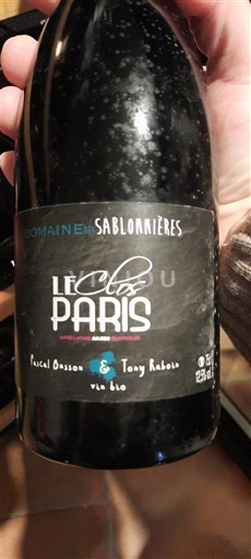 Loiredalen Anjou Domaine S Sablonnières Le Clos Paris 2018