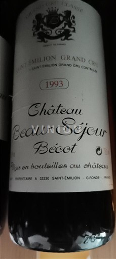 Burdeos Saint-Émilion Gran Cru Grand Cru Château Beau-Séjour Bécot 1993