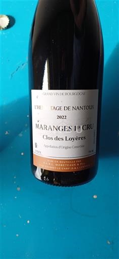 Burgundsko Maranges Premier Cru L'Héritage de Nantoux Clos des Loyères 2022
