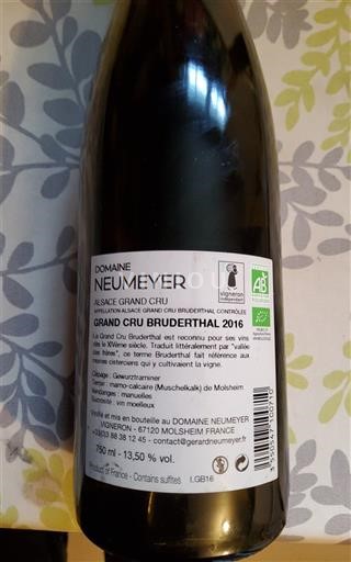 Alsace Ikke specificeret Grand Cru Domaine Neumeyer Grand Cru Bruderthal 2016