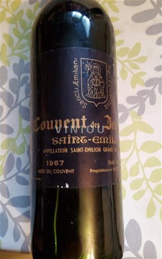 Bordeaux Saint-Émilion Grand Cru Grand Cru Couvent des Jacobins 1967