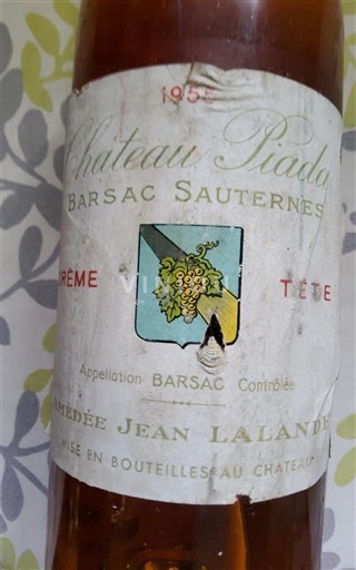 Bordeaux Barsac Château Piada Crème de Tête 1955