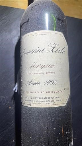 Bordeaux Margaux Domaine Zédé 1992