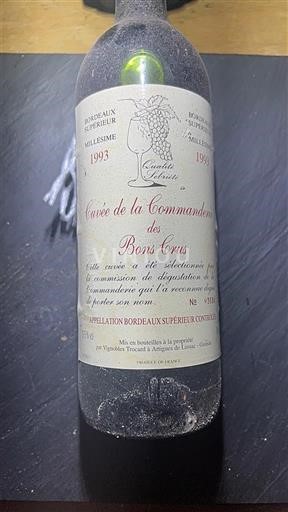 Bordeaux Bordeaux superior Confrérie du Bontemps de Médoc et des Graves de la Commanderie des Bons Crus 1993