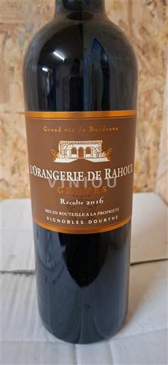 Bordeaux Graves L'Orangerie de RAHOUL 2016