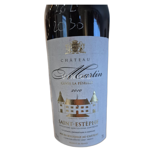 Bordeaux Saint-Estèphe Château Martin La Pésellle 2010