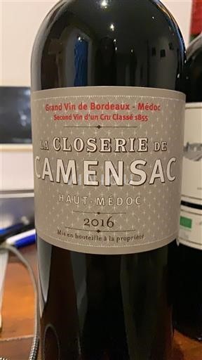 Bordeaux Haut-Médoc Camensac La Closerie de Camensac 2016