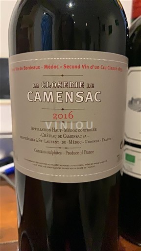 Wijnen Rouge sec La Closerie de Camensac Château Camensac 2016 Frankrijk Bordeaux Haut-Médoc AOC