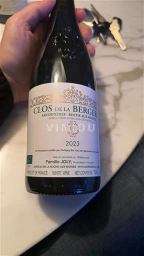 Valea Loarei Savennières-roche-aux-moines Château La Roche aux Moines Clos de la Bergerie 2023