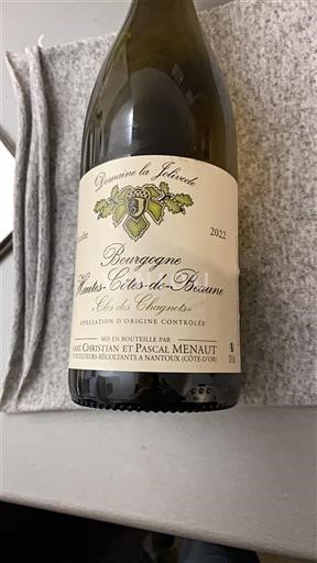 Burgundi Beaunen Ylämaat Christian et Pascal Menaut - La Jolivode Clos des Chagnots 2022