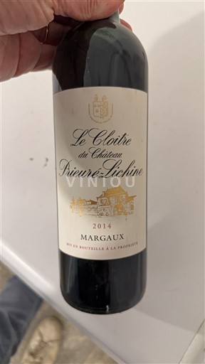 Bordeaux Margaux Château Prieuré-Lichine Le Cloître 2014