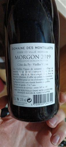 Beaujolais Morgon Domaine Montillets Côte du Py - Vieilles Vignes 2019