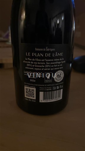 Languedoc Domaine Fabrègues Le Plan de l'Âme 2024