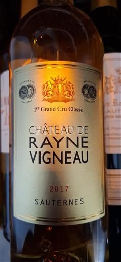 Burdeos Sauternes Château Rayne Vigneau 2017