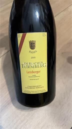 Baden Baden. Staatsweingut Karlsruhe-Durlach Durlacher Turmberg Lemberger trocken 2009