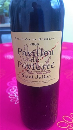 Bordeaux Saint-Julien Château Léoville Poyferré Pavillon de Poyferré 2006