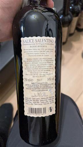 Puglia Salice Salentino Antica Masseria Casa di Salvatore Riserva 2017