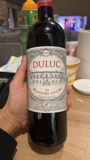 Vinos Rouge sec Duluc de Branaire-Ducru Branaire-Ducru 2020 Francia Burdeos Saint-Julien AOC