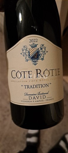 Vallée du Rhône Côte-rôtie Domaine Bertrand David Tradition 2022