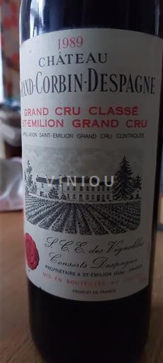 Bordeaux Saint-Émilion Grand Cru Château Grand-Corbin-Despagne Consorts Despagne 1989