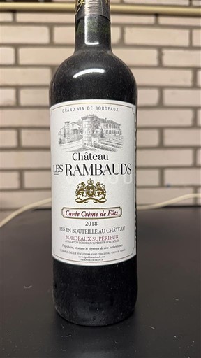 Burdeos Bordeaux superior Château Les Rambauds Crème de Fûts 2018