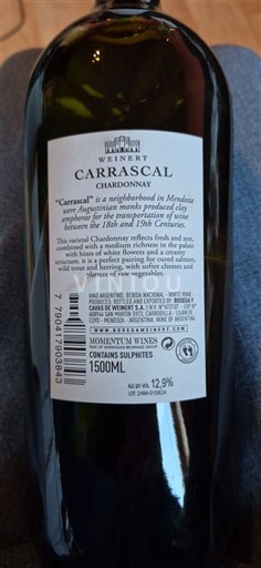 Mendoza Weinert Carrascal Chardonnay Nemilésimat