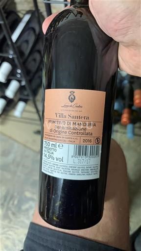 Puglia Primitivo di Manduria Leone de Castris Villa Santera 2016