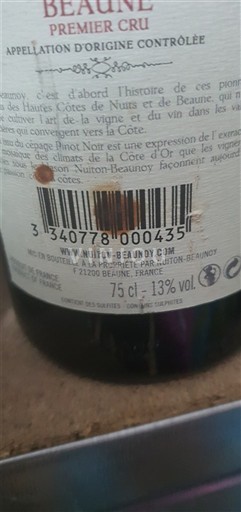 Burgundi Beaune Premier Cru Nuiton-Beaunoy 2016