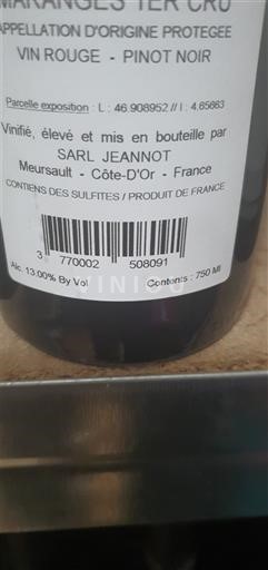 Burgundia Maranges Premier Cru SARL Jeannot Clos des loyeres 2020