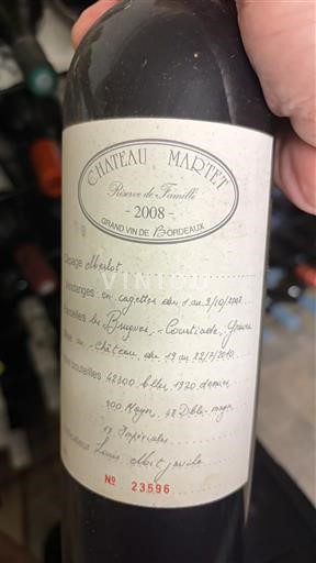 Bordeaux Sainte-Foy-Bordeaux Château Martet Réserve de Famille 2008