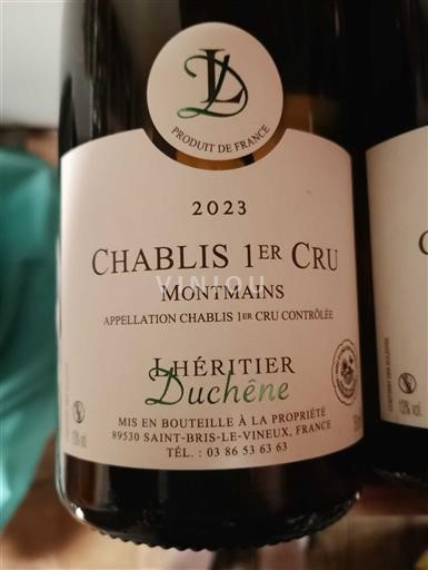 Burgundia Chablis premier cru Premier Cru Héritier Duchêne Montmains 2023