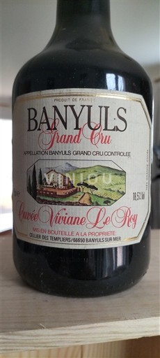 Roussillon Banyuls Grand Cru Grand Cru Cellier des Templiers Viviane Le Roy 1998