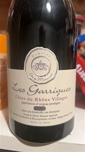 Vale do Ródano Côtes-do-ródano-villages Domaine Guy Mousset Les Garrigues 2020