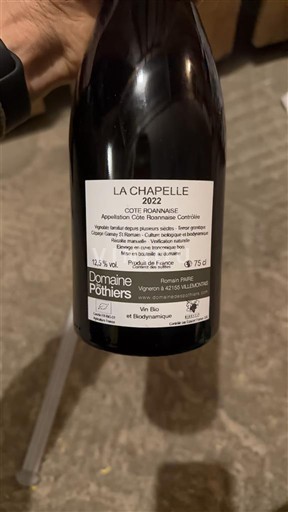Valea Loarei Côte-roannaise Domaine Pothiers La Chapelle 2022
