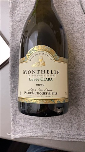 Wijnen Blanc sec Cuvée Clara Piguet-Chouet & Fils 2022 Frankrijk Bourgondië Monthélie AOC