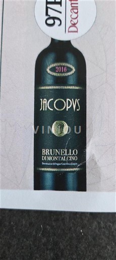 Toscana Brunello di Montalcino. Jacopus 2016