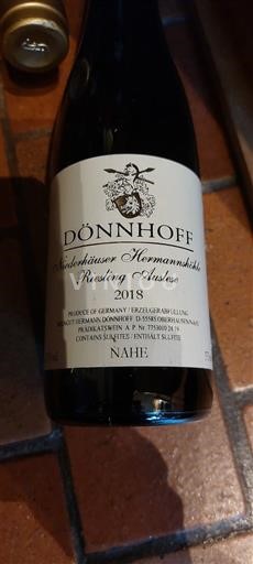 Nahe Dönnhoff Niederhäuser Hermannshöhle Riesling Auslese 2018