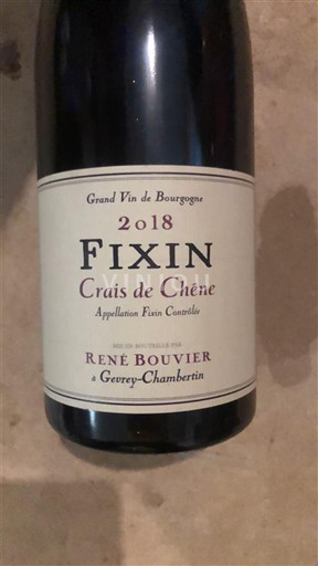 Burgundy Fixin René Bouvier Crais de Chêne 2018