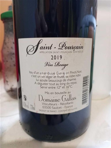 Valea Loarei Saint-Pourçain Domaine Gallas 2019