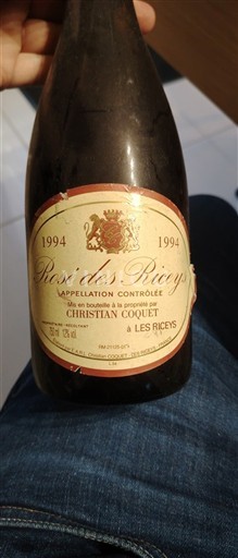 Champaña Rosé-des-riceys Christian Coquet 1994