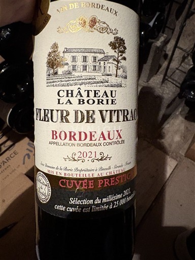 Bordeaux Château La Borie Fleur de Vitrac Prestige 2021