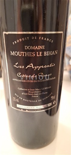 Sud-Vest Côtes-de-Duras Mouthes Le Bihan Les Apprentis 2006