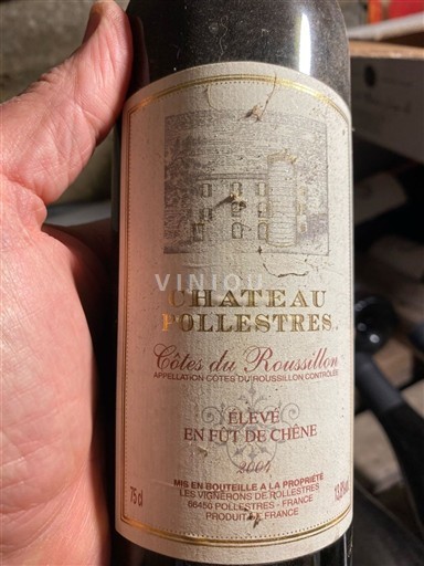 Roussillon Côtes-du-Roussillon Château Pollestres Élevé en fût de chêne 2001