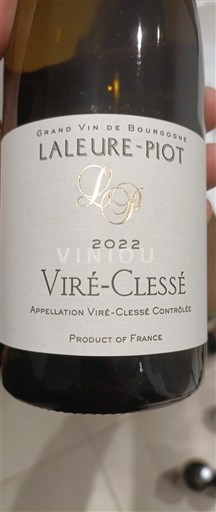 Wijnen Blanc sec Laleure-Piot 2022 Frankrijk Bourgondië Viré-Clessé AOC
