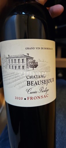 Bordeaux Fronsac Château Beauséjour Prestige 2020