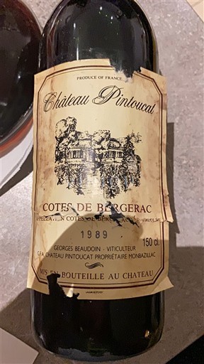 Lounais-Ranska Côtes-de-bergerac Château Pintoucat 1989